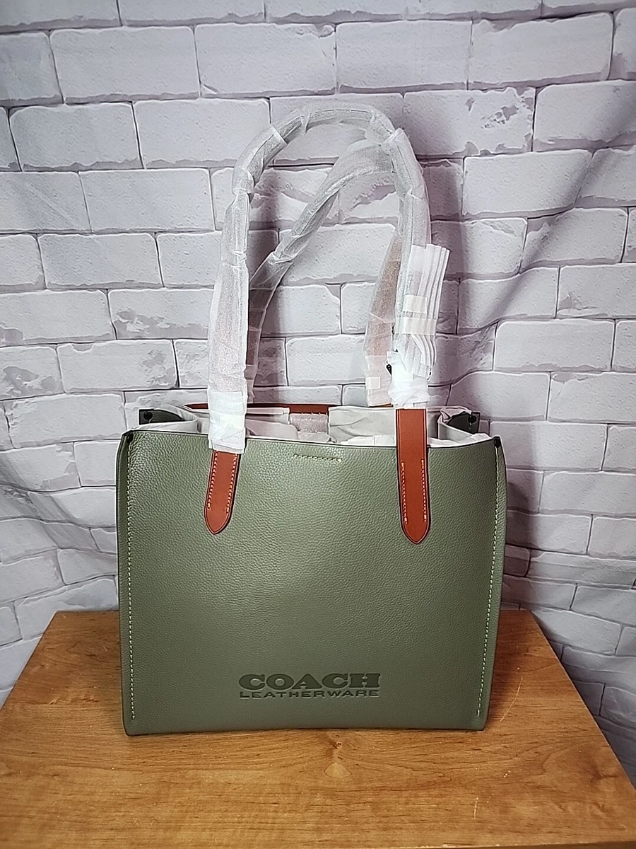 Coach grove signature shop tote in pebble leather