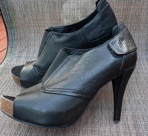 Vince Camuto - Pernot - Womens Heels Shoes, Peep Toes, Size 10.5M Black Leather - Picture 6 of 18