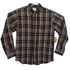 Blue Mountain Flannel Shirt Men's Medium Black Plaid Fall Country Work Ware