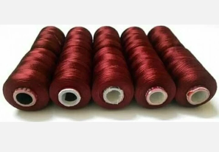 Viscose Rayon Yarn Thread Maroon, Shiny for Embroidery/Bangle/Jewellery 10 Spool - Image 3 of 3