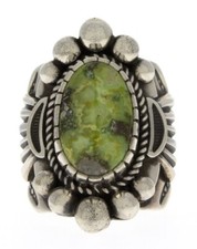 11.5 - Natural Sonoran Gold Turquoise Ring By Navajo Artist Albert Jake