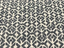 Mark Alexander Small Scale Geometric Linen Print Fabric- Facet / Ocean 3.60 yds