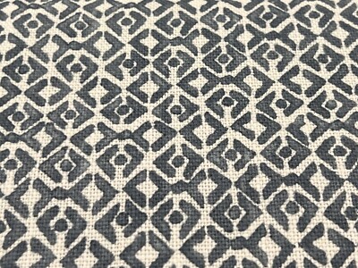 Mark Alexander Small Scale Geometric Linen Print Fabric- Facet / Ocean 3.60 yds