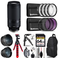 Tamron 70-300mm f/4.5-6.3 Di III RXD Lens E 3 lens Tripod Backpack -64GB