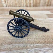 Vintage Cast Iron And Brass Civil War Replica Canon 5  Long