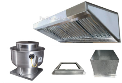 7' FT Concession Trailer Food Truck HOOD SYSTEM CaptiveAire Fan 1400 CFM