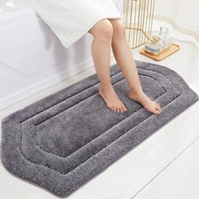 Strong Bath Rugs Anti-Slip Soft Floor Water Absorbent Bath Mat, Grey - 24"x48"