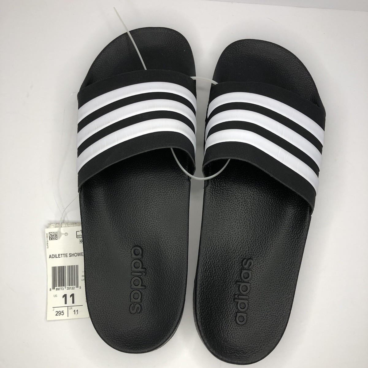 Mens Adidas Adilette Sandals Black & White Size 11 adidas Adilette Slides In Black/white/black - FREE* Shipping  main image 4