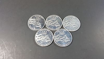Lot of 5 - 1998 Nagano Commemorative U.S. Olympic Team Medallions (5125-92)