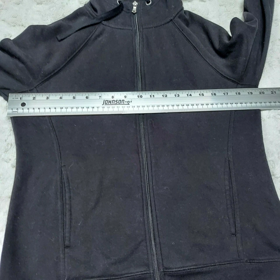 Tek Gear Mujer Mediano Negro Cremallera Completa Polar Sudadera con Capucha Chaqueta Bolsillos Aire Libre Activo Foto 4 de 4