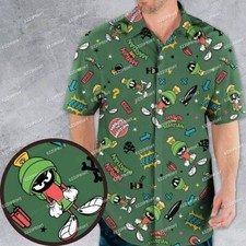 MARVIN THE MARTIAN LOONEY TUNES HAWAIIAN SHIRT, S-5XL US Size, Gift For Men