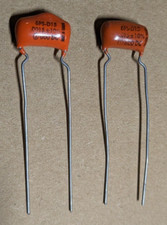 Lot of 2 NOS Sprague Orange Drop 6PS-D15 Capacitors - .0015 uFd 600VDC 10 