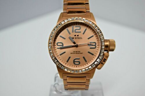 TW STEEL Canteen Rose Gold Crystals TW305 $650 Watch - Picture 1 of 6