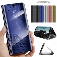 Case For Huawei Mate 20 10 Pro P10 Lite P8 Smart Clear View Mirror Stand Cover