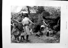 Original Old Antique Print 1892 Siers King'S Drum War Horse Country Fine Art