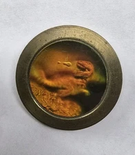 Pog Holographic T-Rex Dino Slammer Brass Metal Hologram 3D POG Toy Vintage 90's 