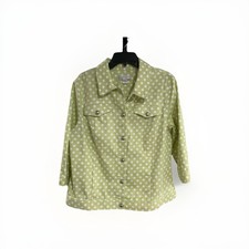 Christopher Banks womens green white polka do...