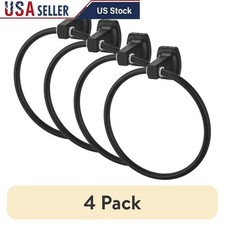 4 Pack Wall Mount Steel Towel Ring Bathroom Kitchen Rust Resistant Hardware New