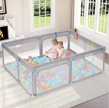 Dripex Baby Toddler Kid Indoor Outdoor Playpen 71 X 47 Gray Storage Bag