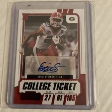 Eric Stokes 2021 contenders draft picks Red Rookie Auto   #279 Las Vegas CB