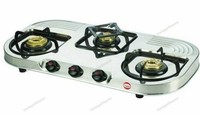 Prestige 3 Burner Gas Oven Stainless Steel Manual Ignition Silver Best For Home
