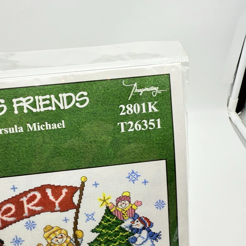 Kit de punto de cruz Christmas Friends de Ursula Michael "Feliz Navidad" muñeco de nieve Foto 4 de 4