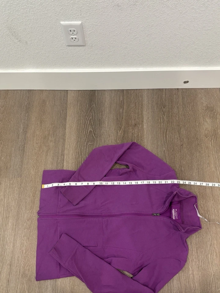 Tek Gear 女式全拉链羊毛夹克小号紫色长袖运动保暖 — 第 4/4 张图片