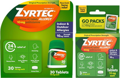 Zyrtec 24 Hour Allergy Relief Tablets, Fast-Acting Allergy Medicine for Indoor &