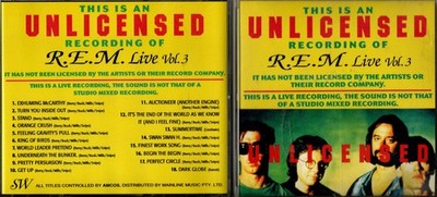 R.E.M  - '' R.E.M Live Vol 3 '' - 18 Track CD.