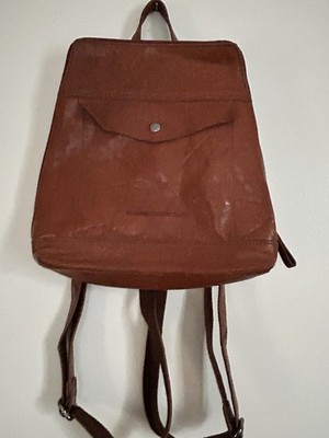 Spikes and Sparrow Leather Cognac  Backpack Purse  Brown Adjustable Strap