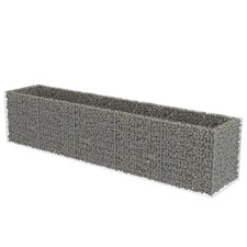 vidaXL Gabion Raised Bed Galvanised Steel Stone Basket Raised Bed Multi Sizes