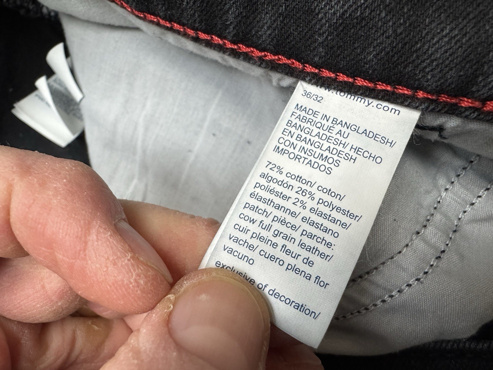 Tommy Hilfiger Jeans Mens 36 Black Denim 36x32 Straight Leg Pocket Flag thumbnail 10