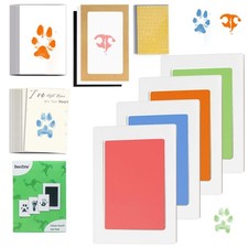 Paw Print Kit - Dog Cat Paw Nose Imprint Cards, Clean Touch Ink Pads for Ke...
