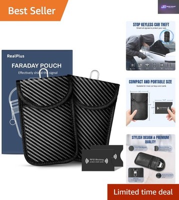 Elegante [2er Pack] Faraday Tasche - Ultimativer Autoschlüssel Signalblocker & RFID Schild