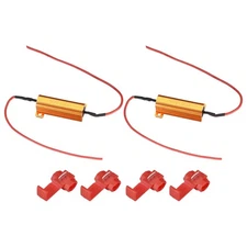 uxcell 2x 50W 10-ohm Load Resistor Fix LED Bulb Fast Hyper Flash Blinker Error