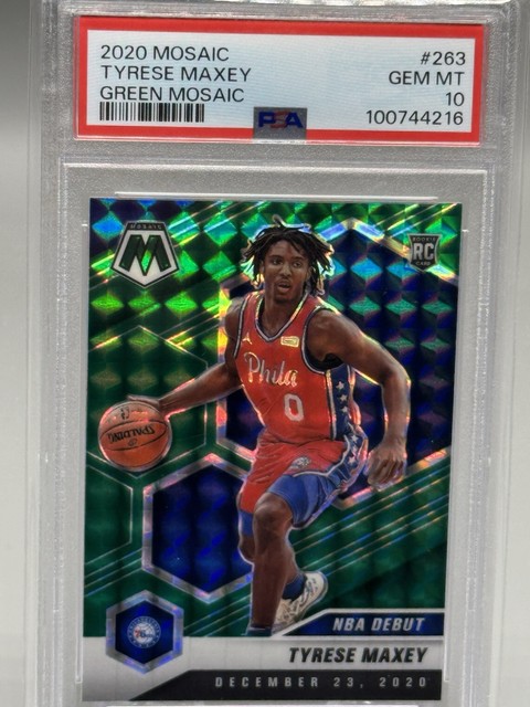 Tyrese Maxey 2020 Panini Mosaic NBA Debut Green