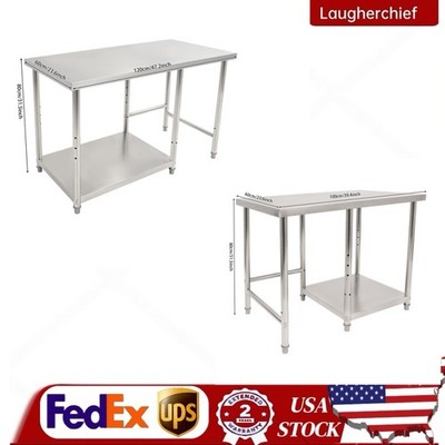100/120*60*80cm 2-Tier Stainless Steel Table Prep & Work Table
