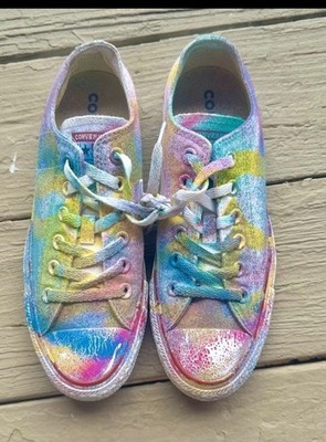 Size 7.5 New Woman s Converse All Star Multi Color Tie Dye Splatter Sneakers