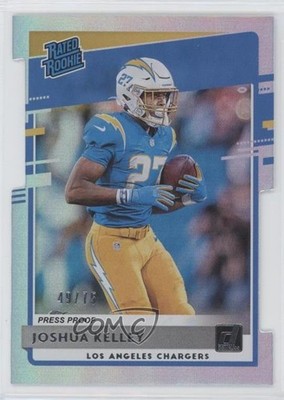 2020 Donruss Rated Press Proof Silver Die-Cut 49/75 Joshua Kelley Rookie RC 0a6