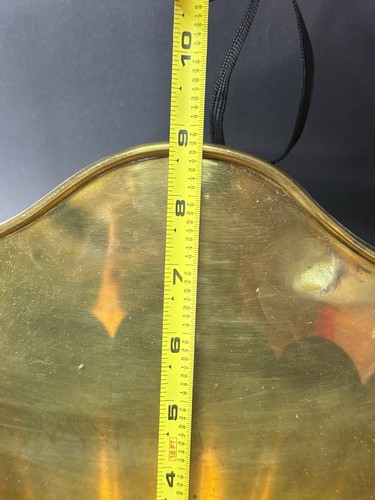 Scalloped Brass Wall Hanging Planter Vintage 9.5” - Picture 5 of 6
