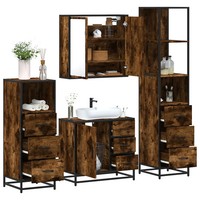 BadmöBel-Set 4-Teilig RäUchereiche Holzwerkstoff Komplettset