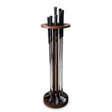 Personalized 8-Club Rotating Golf Rack - Oak Wood Floor Display - USA MADE