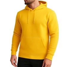 Mens Pullover Hoodie Hooded Sweatshirt Fleece Top Plain Hoody Jumper S - 5XL