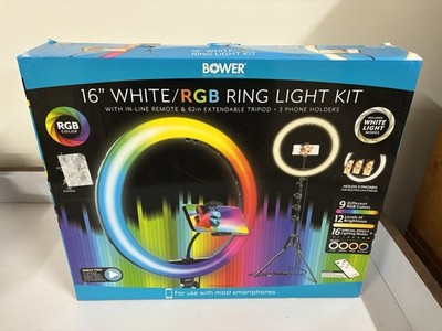 Bower Content Creator Kit with 16-inch RGB Ring Light, 62 in Adjustable Tripod
