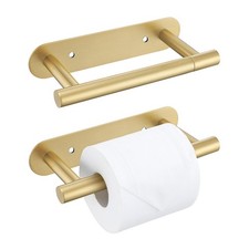2 Pieces Brushed Gold Toilet Paper Holder, Upgraded Commercial Toilet Paper D...