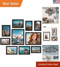 10 Pack Black Picture Frames Set - Modern Gallery Wall Decor in Various Sizes