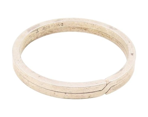 925 Sterling Silver Vintage Key Chain Solid Minimalist Split Ring Holder  TR4212