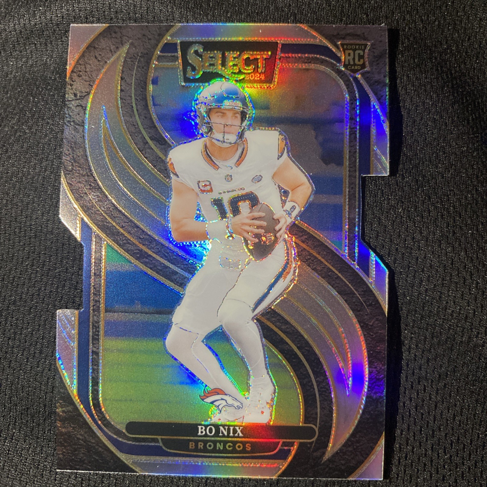 2024 Panini Select - Premier Level Bo Nix #117 Silver Prizm Die-Cut (RC)