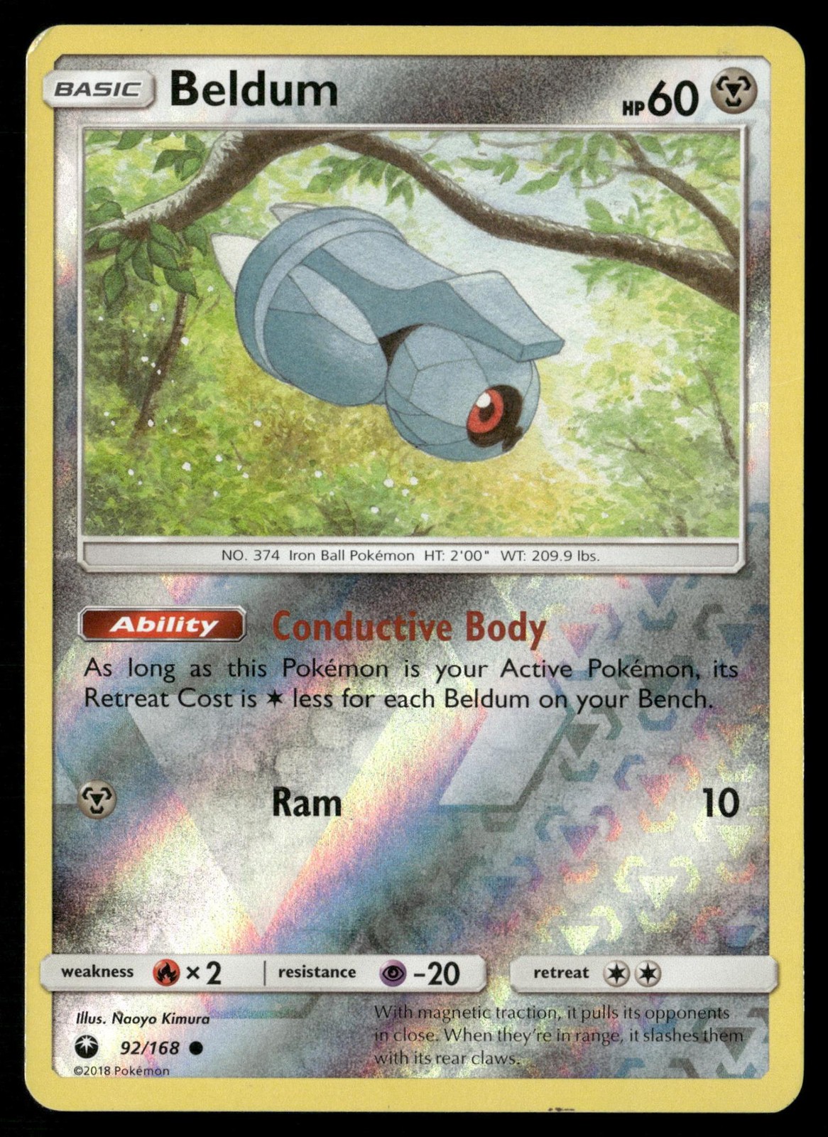 Beldum 92/168 Common Celestial Storm Pokemon Reverse Holo Near Mint