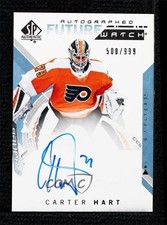 2018-19 SP Authentic Auto Future Watch 508/999 Carter Hart #227 Auto 06x7